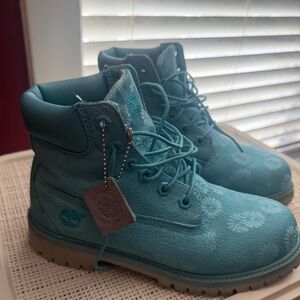 Timberland Kids Aqua Floral Boots